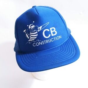 Vtg CB Construction Bumble Bee Rope Snapback Baseball Hat Speedway (hb2)